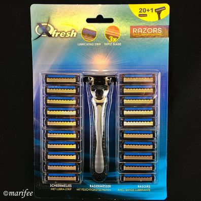 Herren-Rasierer Razors fresh-3-Klingen inkl. 20 Ersatzklingen Art.-Nr. 43047