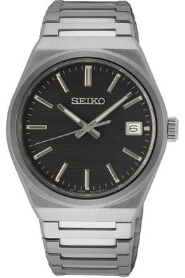 Seiko Herrenuhr Quarz Stahl/Schwarz SUR557P1