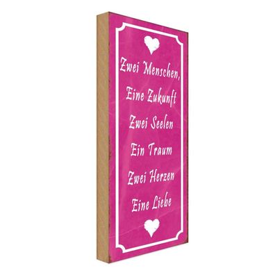 vianmo Holzschild 10x27cm Zwei Menschen Herzen eine Liebe Deko Geschenk