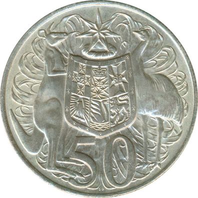 Australien 50 Cents 1966 Elizabeth II Silber*