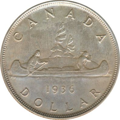 Kanada 1 Dollar 1936 Georg V Silber*