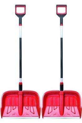 2x Schneeräumer Schneeschieber Profi Ergo 50cm rot stark Schaufeln