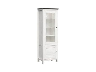 BLACK RED WHITE Vitrinenschrank Hesen | Standvitrine | 44 x 71 x 203 cm, Weiss