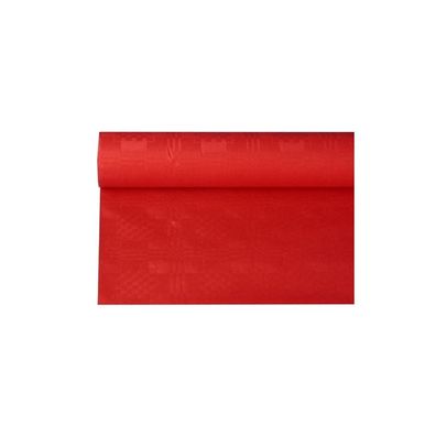 Papstar Papiertischtuch mit Damastprägung 8 m x 1,2 m rot | Packung (1 Rolle)