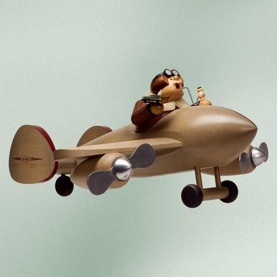 Räucherfigur Pilot im Flugzeug BxTxH= 40x43x21cm NEU Rauchen Rauchfigur Rauch