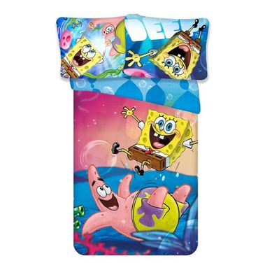 Spongebob Wende Bettwäsche Set 2 tlg. 135 x 200 cm 80 x 80cm