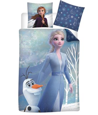 Disney Eiskönigin Elsa Anna Olaf Flanell Bettwäsche Set 135x200 cm