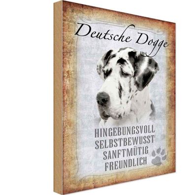 vianmo Holzschild 12x18cm Deutsche Dogge Hund Deko Geschenk