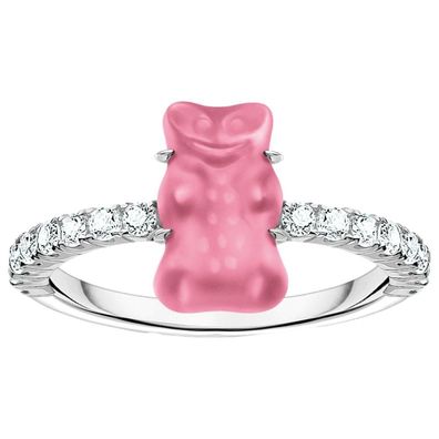 Thomas Sabo - TR2459-052-9 - Ring - 925er Silber - Damen - Goldbär pink