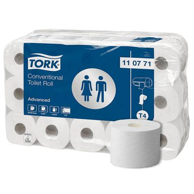 TORK Toilettenpapier T4 Advanced 2-lagig Recyclingpapier, 30 Rollen - Weiss