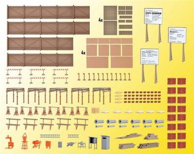 Kibri 38538 H0 Deko-Set Baustellenzubehör Spur H0