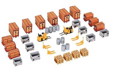 Kibri 38647 H0 Deko-Set Kleincontainer und Ladegut Spur H0