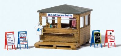 Preiser 17314 Kiosk mit Bootsverleih. Bausa Spur H0