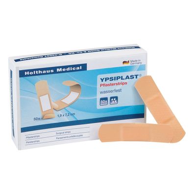 YPSIPLAST® Pflasterstrip, 2,5 x 7,2 cm, 50 Stück wasserabweisend | Packung (50 Stüc