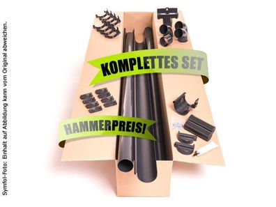 Dachrinne PVC Set inkl. Dachhaken sechseckige Dächer Dachrinnen