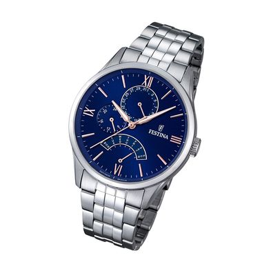 Festina Edelstahl Herren Uhr F16822/3 Armbanduhr silber Klassik UF16822/3