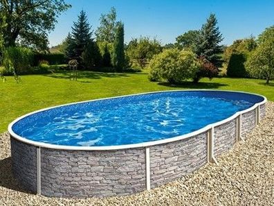 Azuro 404 DL - 5.5 x 3.7 x 1.2m, STONE- without Leiter and filter, cutouts - Skimm