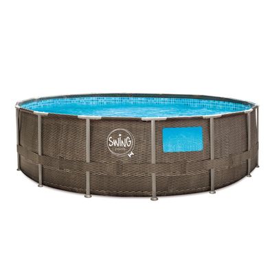 ELITE - WICKER FRAME POOL - 4.57 x 1.22m, Wicker (double rattan) Aufstellpool