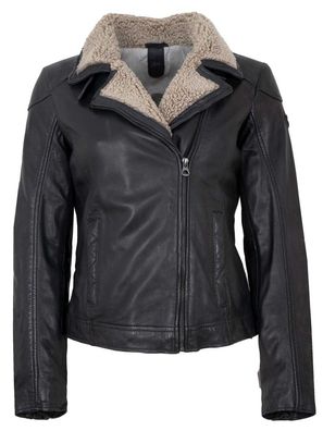 Gipsy - Damen Lederjacke Lammnappa Fell dunkelblau