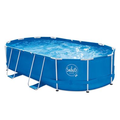 ELITE METAL FRAME OVAL POOL - 6.10 x 3.66 x 1.22 m, with filter pump 12V - 5.7