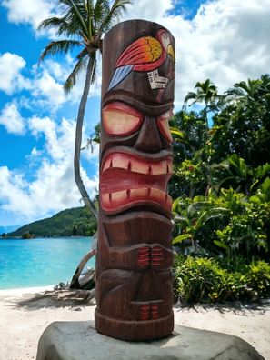 TIKI Totempfahl Skulptur Statue Hawaii Deko Massivholz Möbel Wohnen Schnitzerei