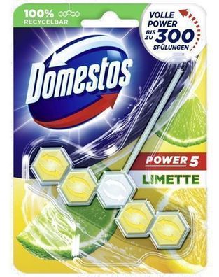 Domestos Power 5 Limette WC-Block - 55g - Frische für Ihre Toilette