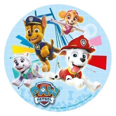 Paw Patrol Tortenaufleger 16 cm aus Fondant