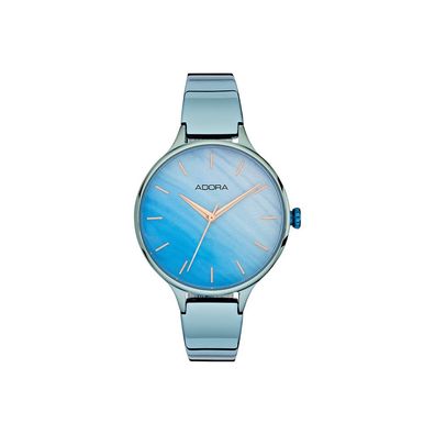 Adora Trends Damenuhr Ø 36mm blau Quarz Edelstahlgehäuse