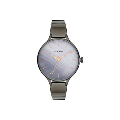 Adora Trends Damenuhr Ø 36mm grau Quarz Edelstahlgehäuse