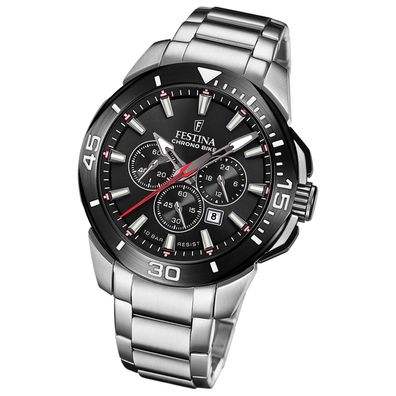 Festina Herrenuhr Edelstahl silber Festina Chrono bike Armbanduhr UF20641/D