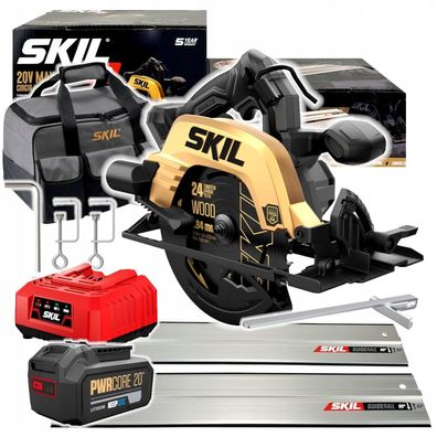 Skil 20V 3575 DB 184mm Akku-Kreissäge + Führung (1x4.0Ah Tasche)