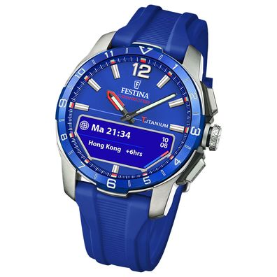 Festina Herrenuhr Silikon blau Festina Connected Armbanduhr UF23000/3