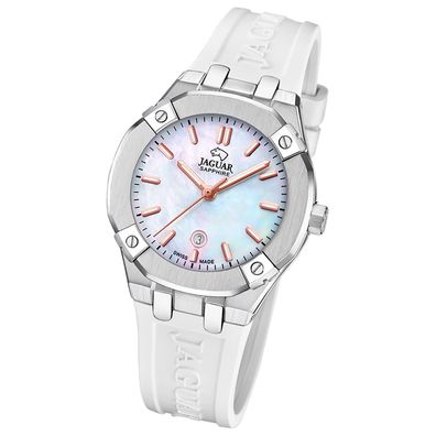 Jaguar Damenuhr Silikon weiß Jaguar Diplomatic Armbanduhr UJ1017/1
