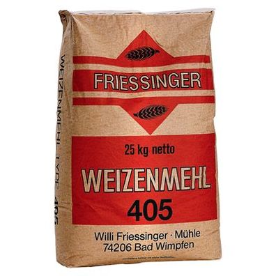 FRIEßINGER MÜHLE Weizenmehl Type 405 - 25,00 kg Sack