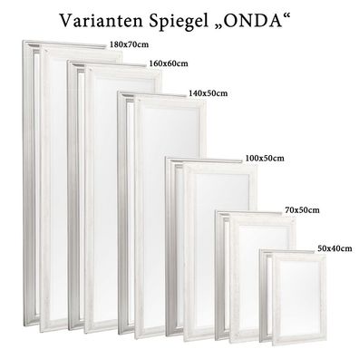 Spiegel ONDA Silver Brushed ca. 90x70cm Wandspiegel Badspiegel Facettenschliff