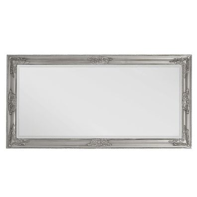 Wandspiegel BESSA silber antik 120x60cm barock Design Spiegel pompös Holzrahmen