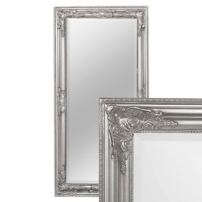 Wandspiegel BESSA silber antik 100x50cm barock Design Spiegel pompös Holzrahmen