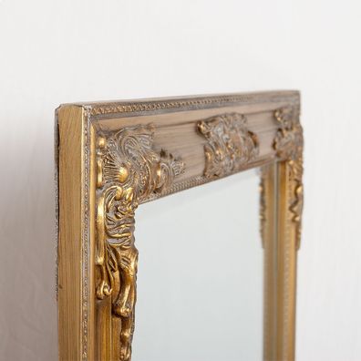 Barock Spiegel QUEEN gold 132x72cm Wandspiegel pompös Holzrahmen