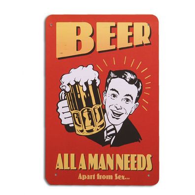 Vintage Metallschild SPRUCH ANTIK 20x30cm beer SHABBY CHIC DEKO RETRO SCHILD d