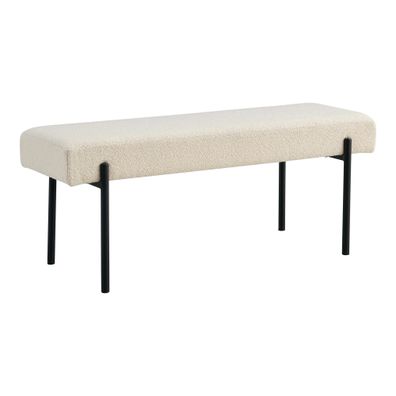 Design Sitzbank NORDIC weiss Bouclé 100cm Eleganz & Modern