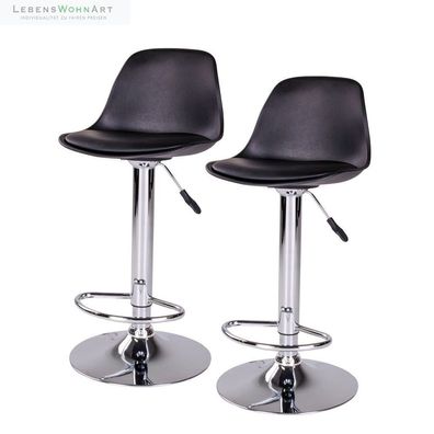 2er Set - Moderner Barhocker Strodal schwarz