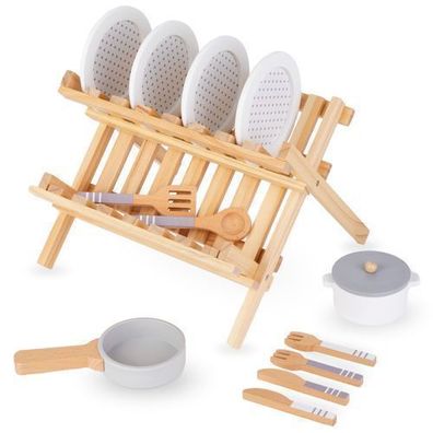 Hölzernes Küchenzubehör mit Tontrockner - Set für Kinder