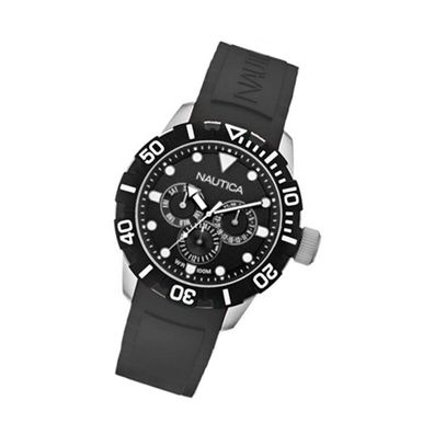 Nautica Kautschuk Damen Uhr A13643G Armbanduhr schwarz Womens Watch UNA13643G