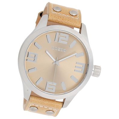 Oozoo Herren Armbanduhr Timepieces Analog Leder beige UOC1005A