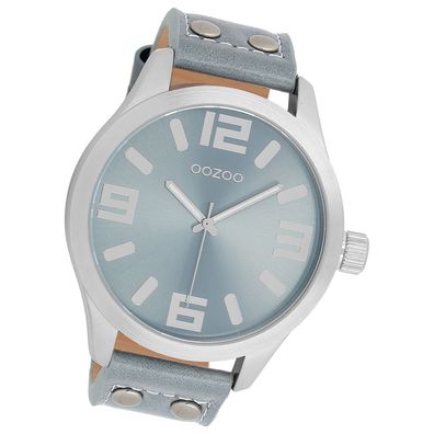 Oozoo Herren Armbanduhr Timepieces Analog Leder graublau UOC1010A