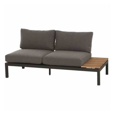 Siena Garden 2-Sitzer Lounge-Sofa Alvida Aluminium anthrazit/Ranotex schwarz/Teak