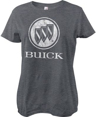 Buick Damen T-Shirt Distressed Logo Girly Tee GM-5-BUICK005-H54-1