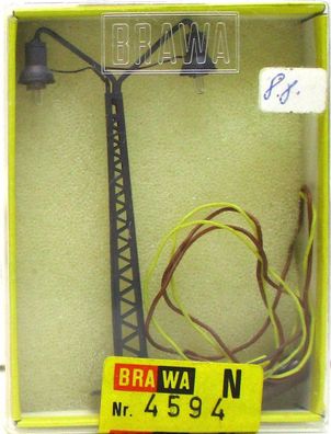 Spur N Brawa 4594 Gittermast-Leuchte 2-fach - OVP (Z145-3)