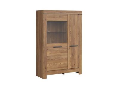 BLACK RED WHITE Vitrinenschrank Balin | Standvitrine | 39,5 x 100,5 x 148,5 cm, Braun