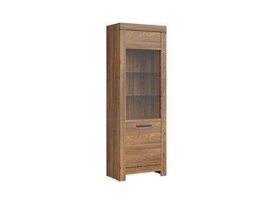 BLACK RED WHITE Vitrinenschrank Balin | Standvitrine | 39,5 x 68 x 196,5 cm, Braun